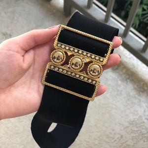 Vintage Greek classic gold black elastic belt